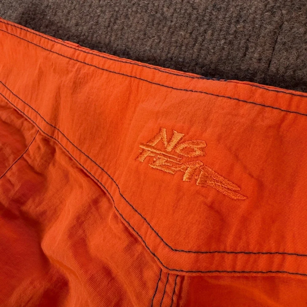 No Fear Pluto 2 Board Shorts Mens 32 Orange Vintage Cargo Swim Trunks SB033 NWT